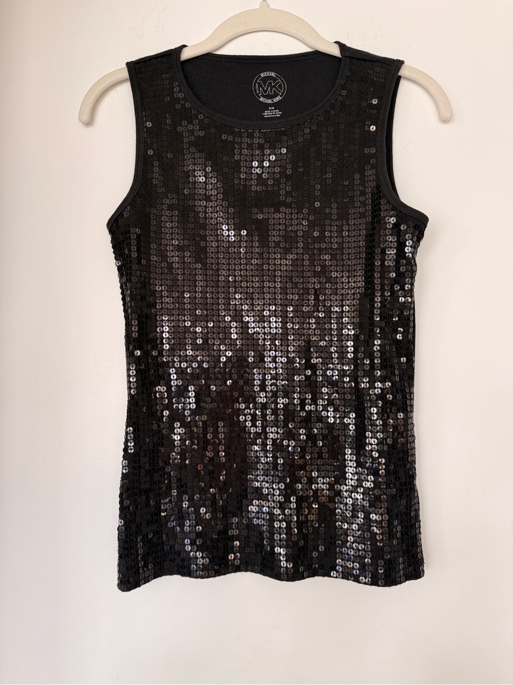 Michael Kors Black Sequin Sleeveless Tank